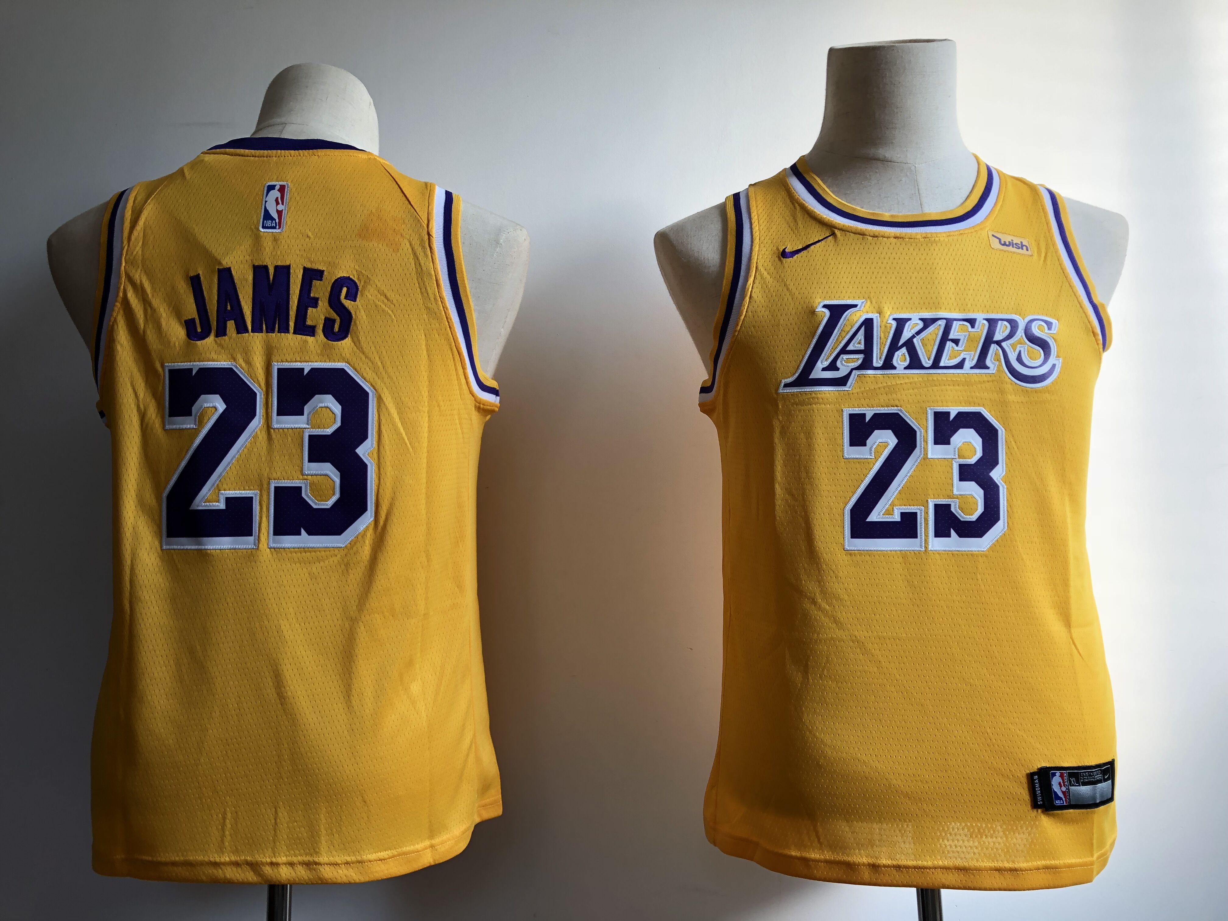 Youth Los Angeles Lakers #23 James yellow Nike NBA Jerseys